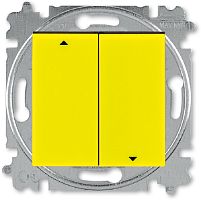 Выключатель жалюзи с фиксацией без рамки ABB EPJ Levit 2-кл. жёлтый/дымчатый чёрный картинка